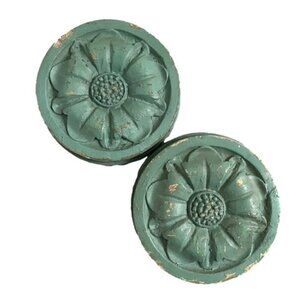 Robin's Egg Blue Rustic Curtain Pullbacks / Tiebacks / Holdbacks / Knobs